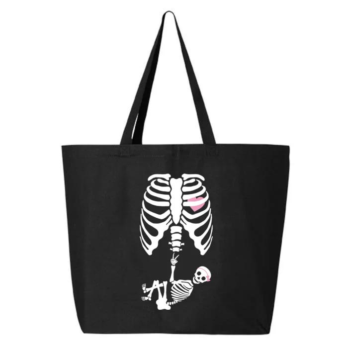 Pregnant Skeleton Baby Girl Halloween Costume 25L Jumbo Tote