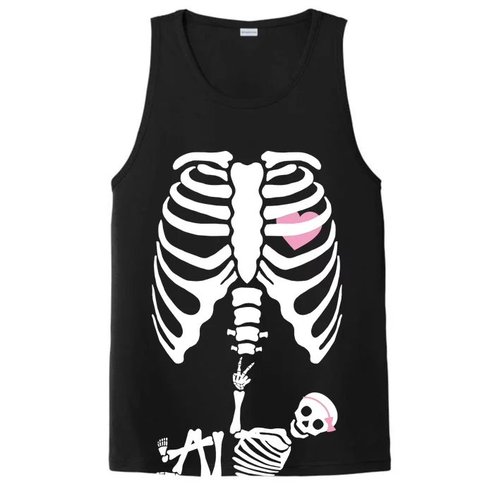 Pregnant Skeleton Baby Girl Halloween Costume Performance Tank