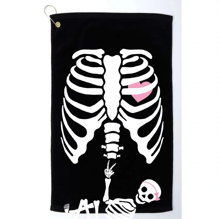 Pregnant Skeleton Baby Girl Halloween Costume Platinum Collection Golf Towel