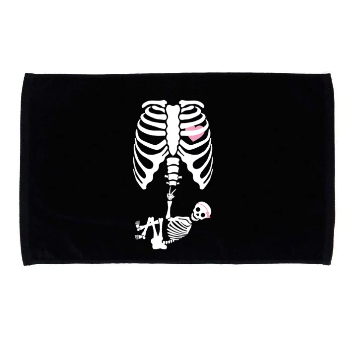 Pregnant Skeleton Baby Girl Halloween Costume Microfiber Hand Towel