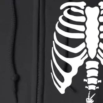 Pregnant Skeleton Baby Girl Halloween Costume Full Zip Hoodie