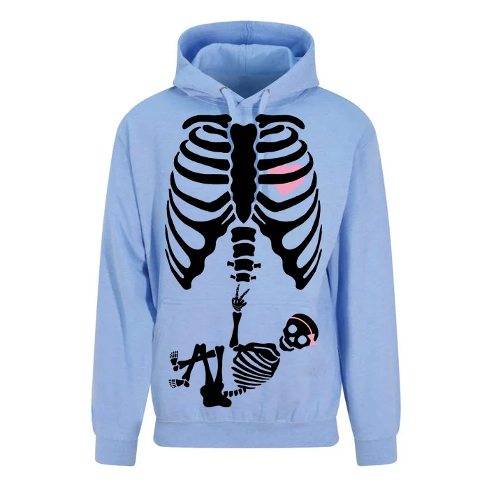 Pregnant Skeleton Baby Girl Halloween Costume Unisex Surf Hoodie