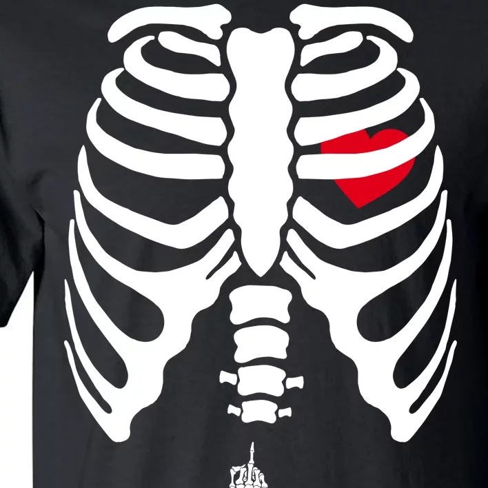 Pregnant Skeleton Baby Middle Finger Costume Tall T-Shirt