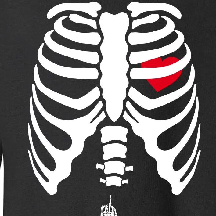 Pregnant Skeleton Baby Middle Finger Costume Toddler Sweatshirt