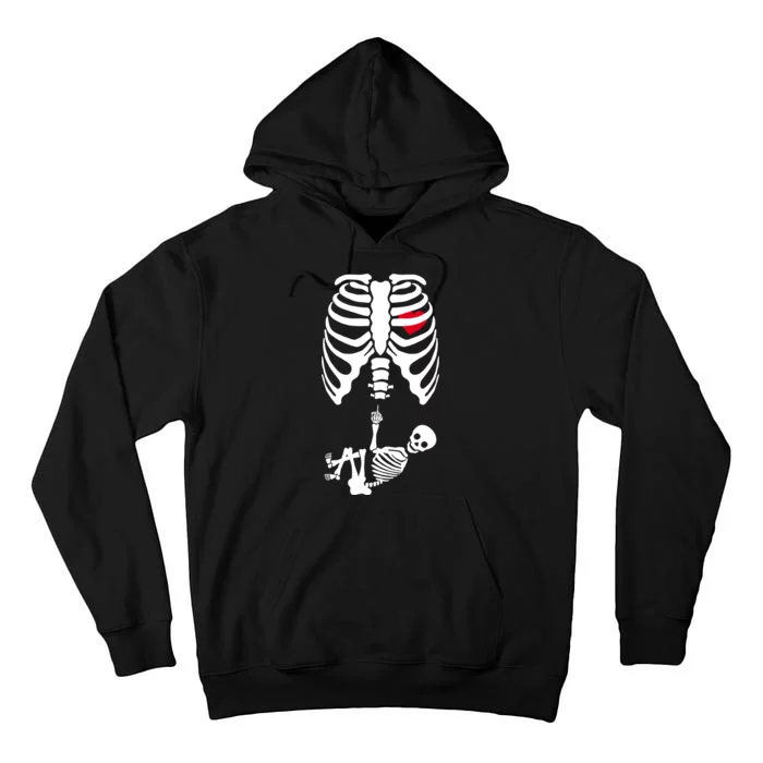 Pregnant Skeleton Baby Middle Finger Costume Tall Hoodie