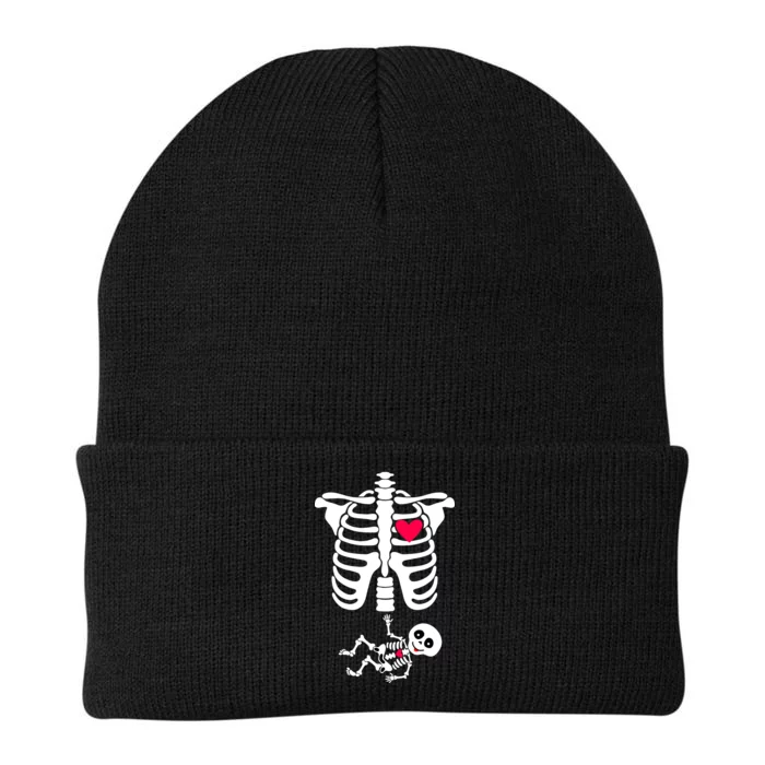 Pregnant Skeleton Ribcage with Baby Costume Knit Cap Winter Beanie