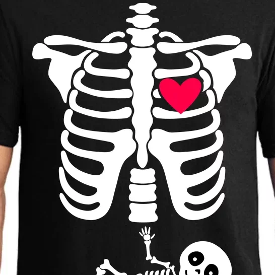 Pregnant Skeleton Ribcage with Baby Costume Pajama Set