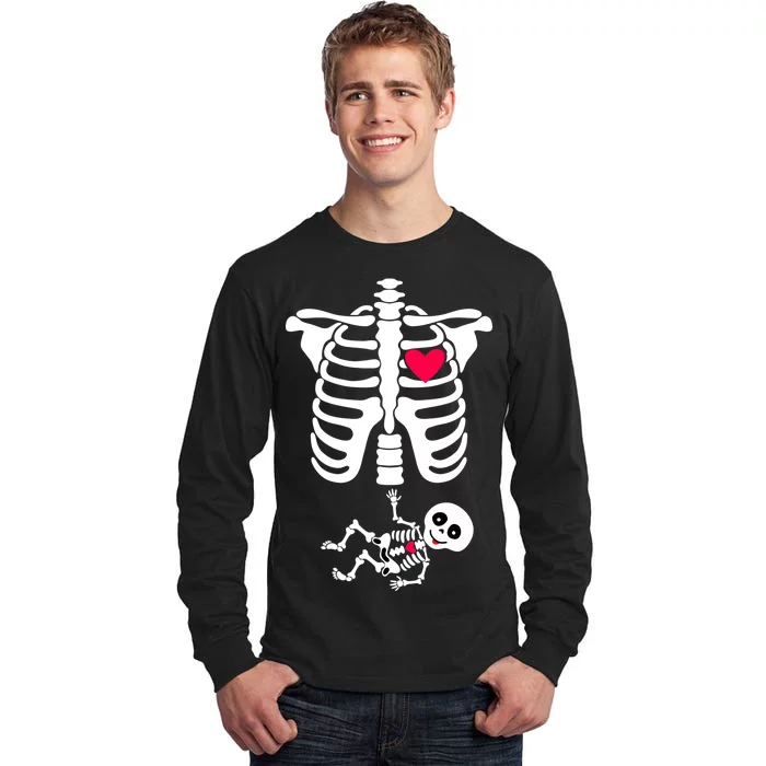 Pregnant Skeleton Ribcage with Baby Costume Tall Long Sleeve T-Shirt