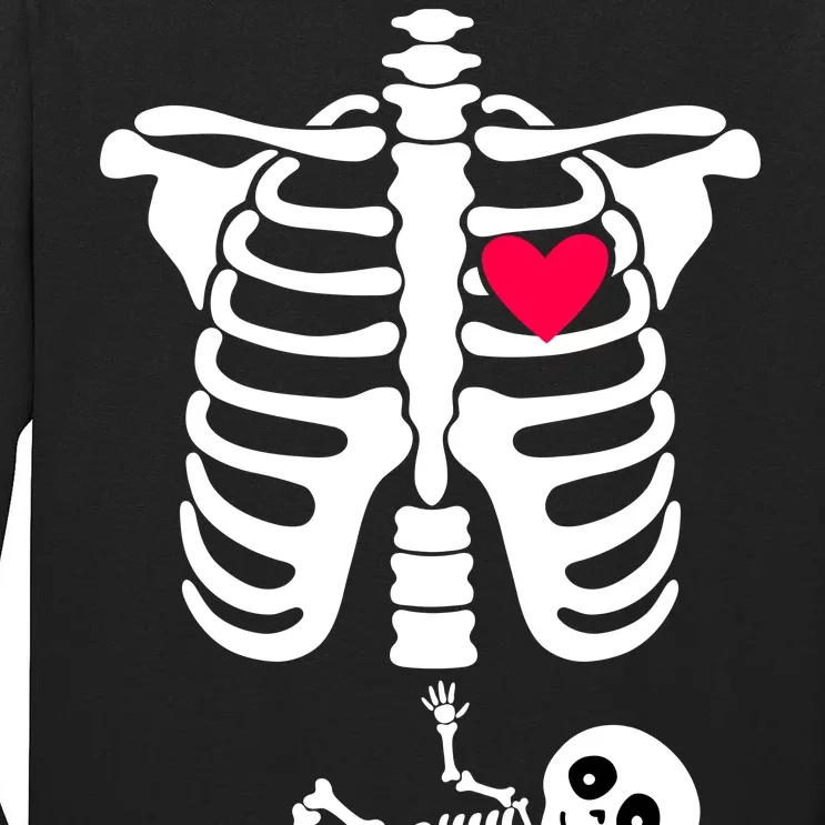 Pregnant Skeleton Ribcage with Baby Costume Tall Long Sleeve T-Shirt