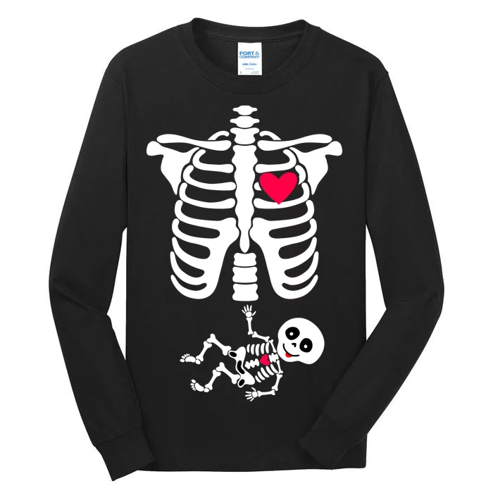 Pregnant Skeleton Ribcage with Baby Costume Tall Long Sleeve T-Shirt