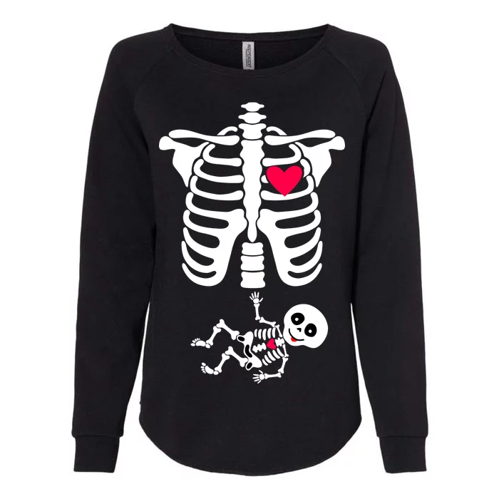 Pregnant Skeleton Ribcage with Baby Costume Womens California Wash Sweatshirt