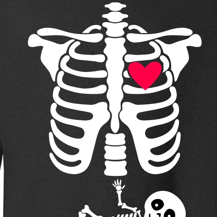 Pregnant Skeleton Ribcage with Baby Costume Toddler Sweatshirt