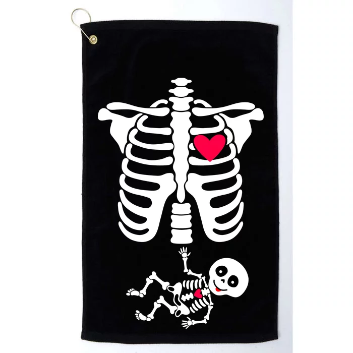 Pregnant Skeleton Ribcage with Baby Costume Platinum Collection Golf Towel