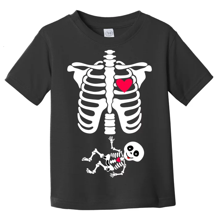 Pregnant Skeleton Ribcage with Baby Costume Toddler T-Shirt