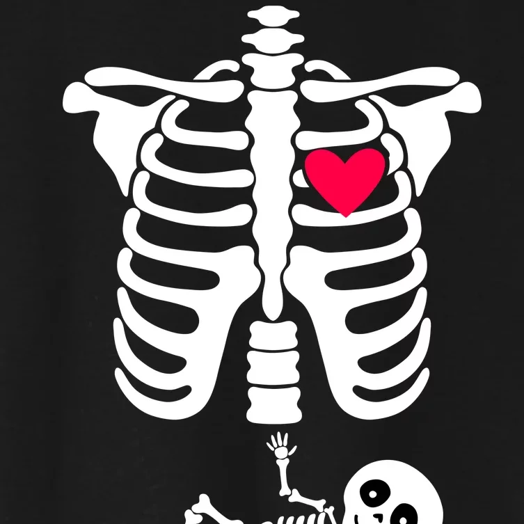 Pregnant Skeleton Ribcage with Baby Costume Women's Crop Top Tee