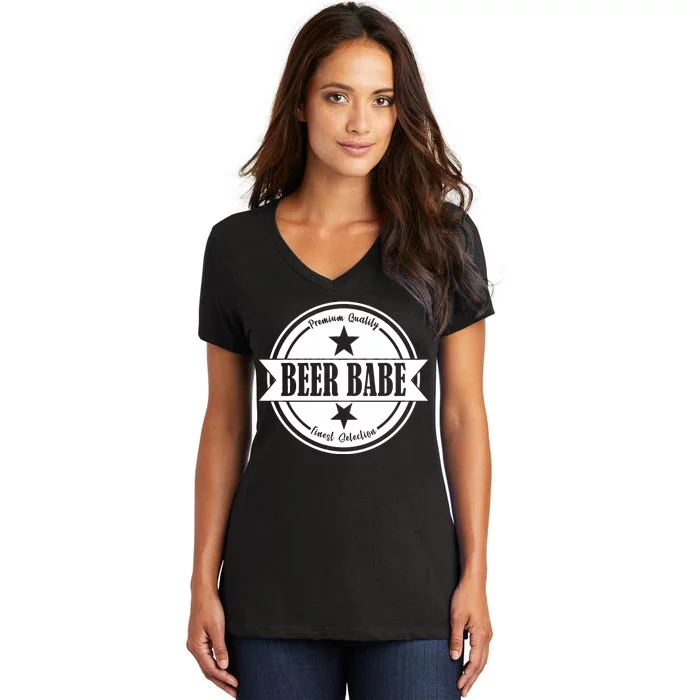 Premium Quality Beer Babe Finest Selection Women's V-Neck T-Shirt