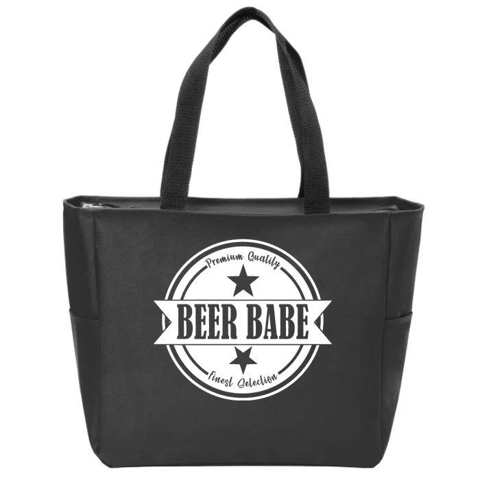 Premium Quality Beer Babe Finest Selection Zip Tote Bag