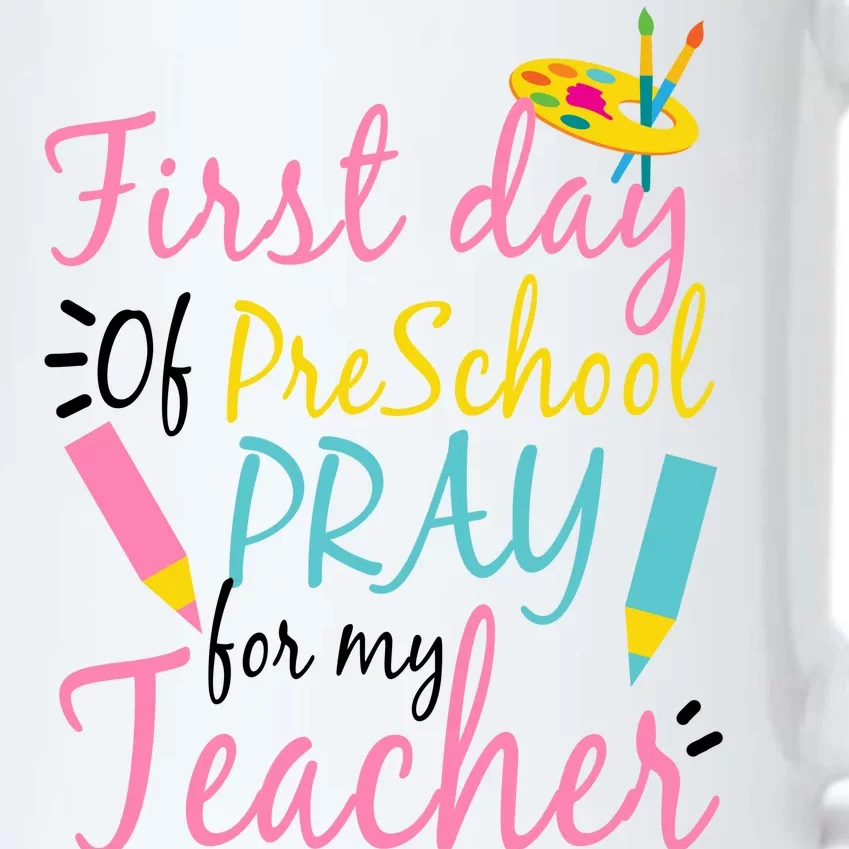 Preschool Pre K Pray For My Teacher Funny Black Color Changing Mug