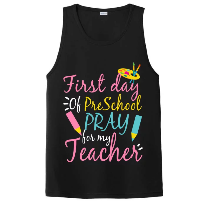 Preschool Pre K Pray For My Teacher Funny Performance Tank