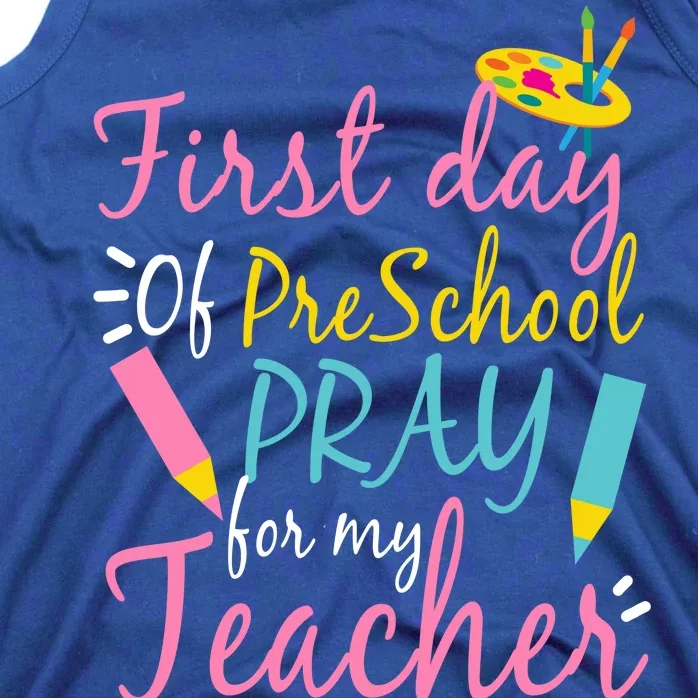 Preschool Pre K Pray For My Teacher Funny Tank Top