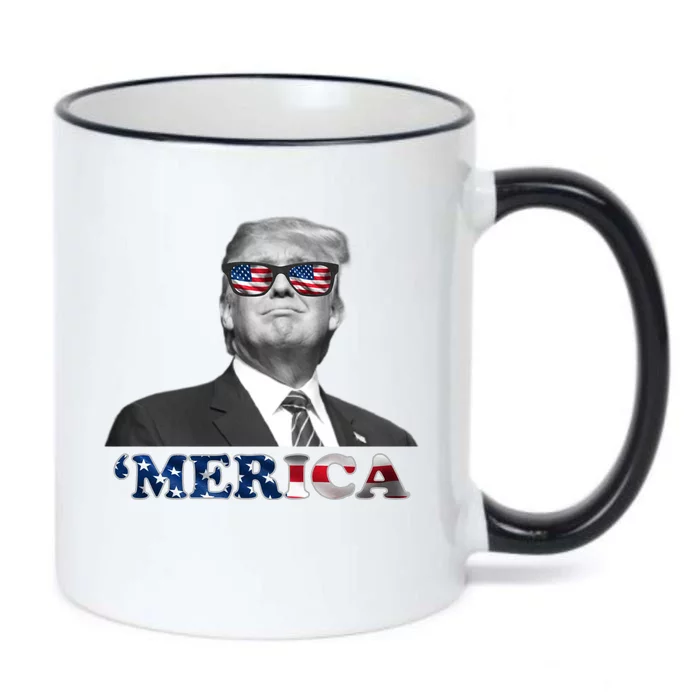 President Donald Trump Merica Patriotic USA Flag Black Color Changing Mug