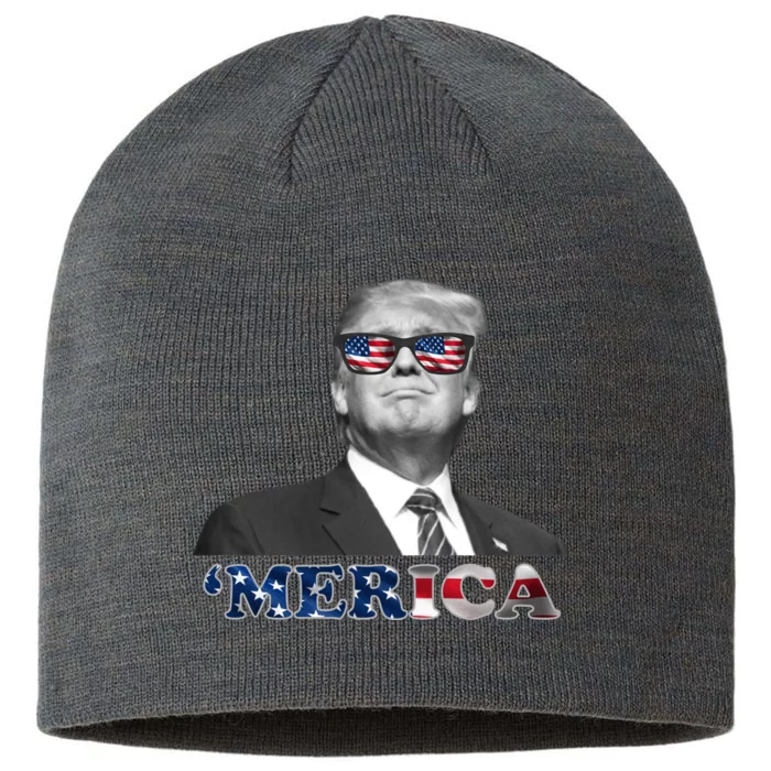 President Donald Trump Merica Patriotic USA Flag 8 1/2in Sustainable Knit Beanie