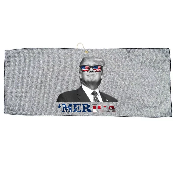 President Donald Trump Merica Patriotic USA Flag Large Microfiber Waffle Golf Towel