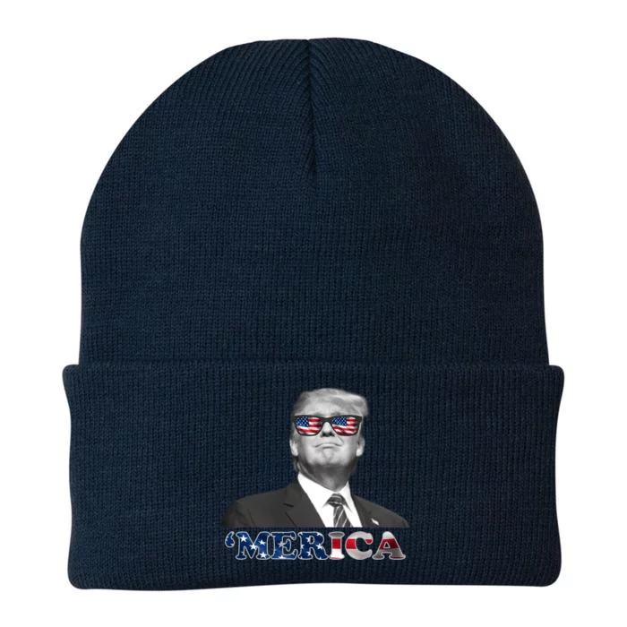 President Donald Trump Merica Patriotic USA Flag Knit Cap Winter Beanie