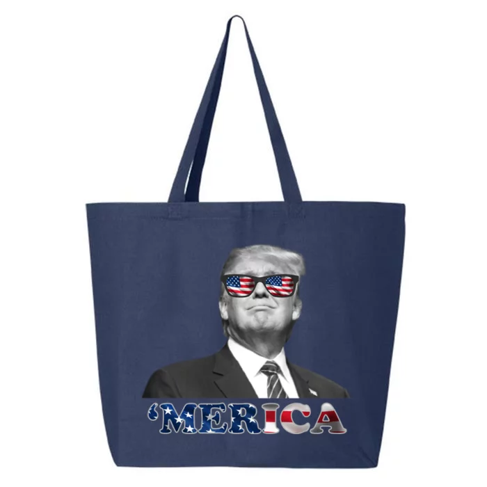 President Donald Trump Merica Patriotic USA Flag 25L Jumbo Tote