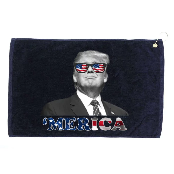 President Donald Trump Merica Patriotic USA Flag Grommeted Golf Towel