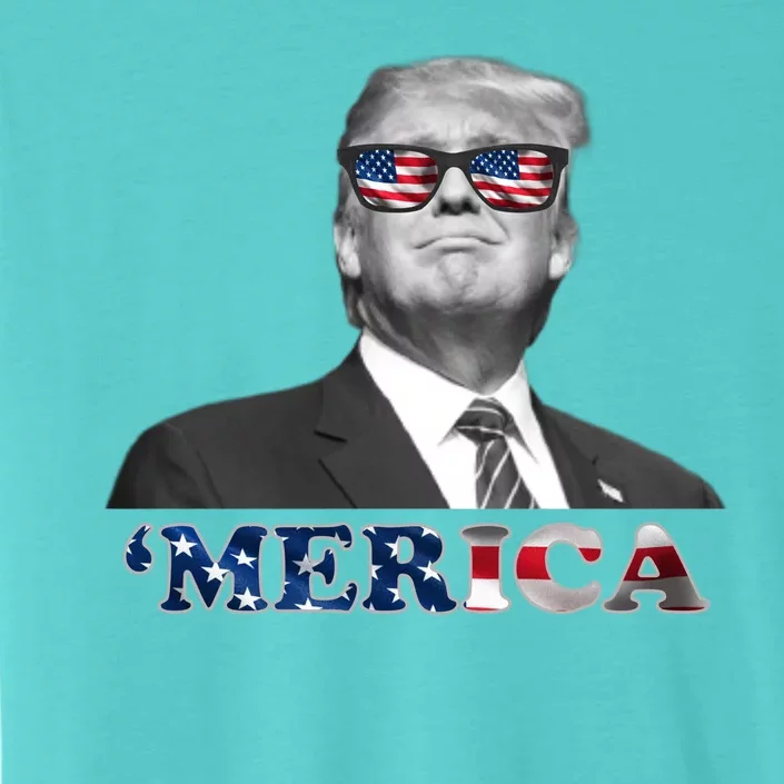 President Donald Trump Merica Patriotic USA Flag ChromaSoft Performance T-Shirt