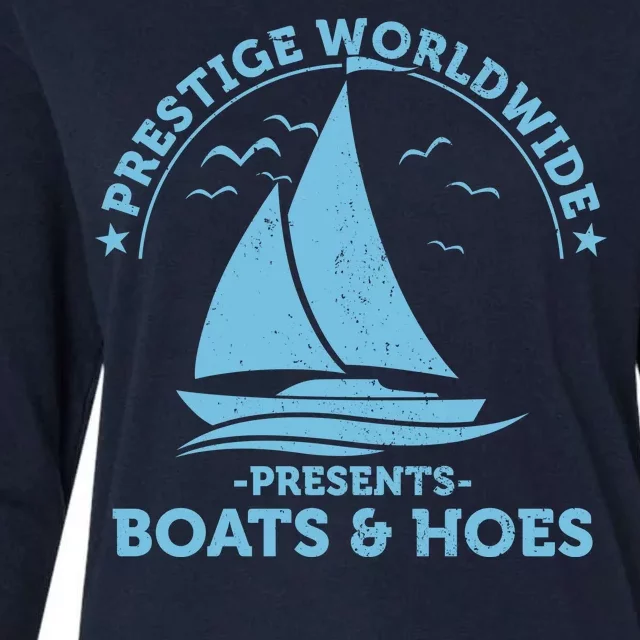 Prestige Worldwide Presents Boats & Hoes Womens Cotton Relaxed Long Sleeve T-Shirt