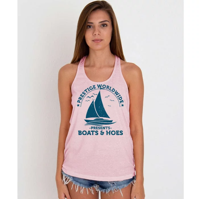 Prestige Worldwide Presents Boats & Hoes Women's Knotted Racerback Tank