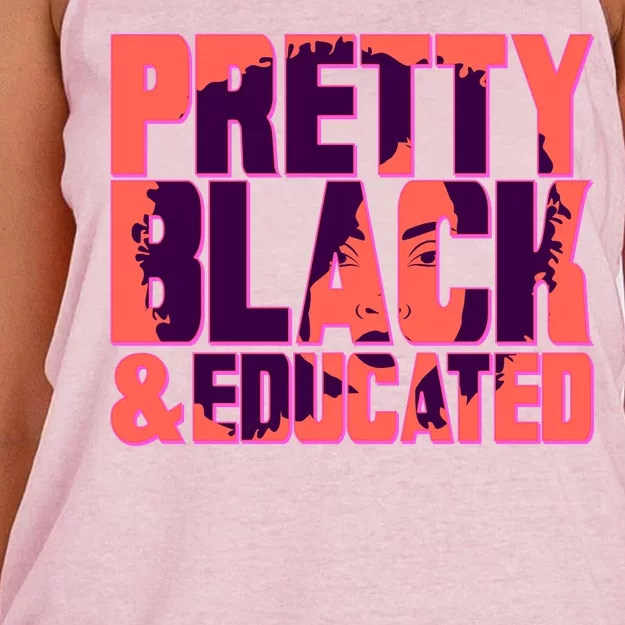 Pretty Black & Educated Black History Month Women's Knotted Racerback Tank