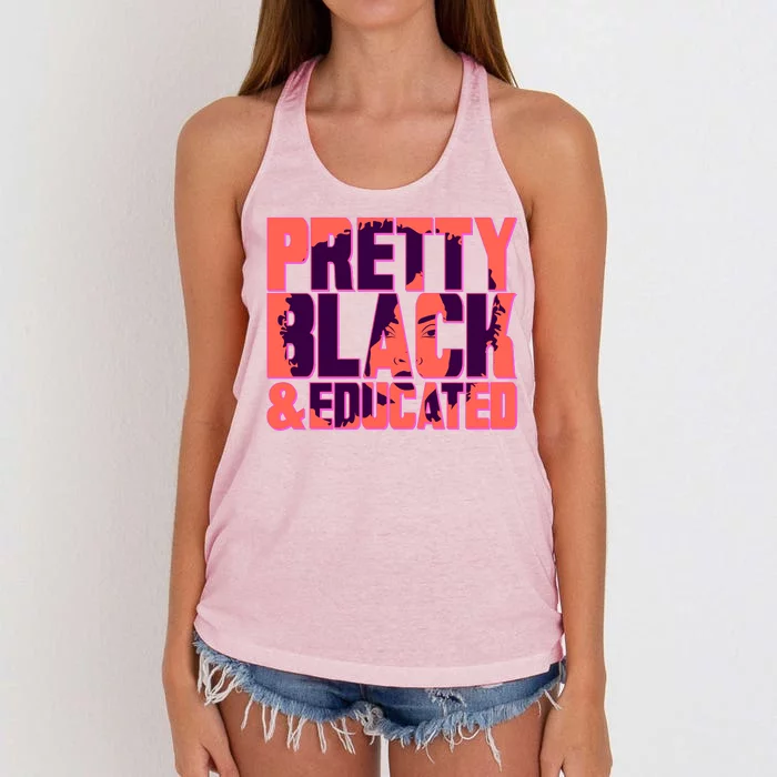 Pretty Black & Educated Black History Month Women's Knotted Racerback Tank