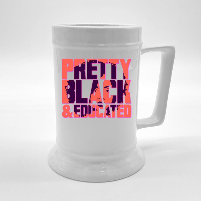 Pretty Black & Educated Black History Month Front & Back Beer Stein