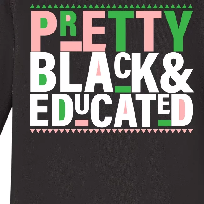 Pretty Black And Educated Baby Long Sleeve Bodysuit