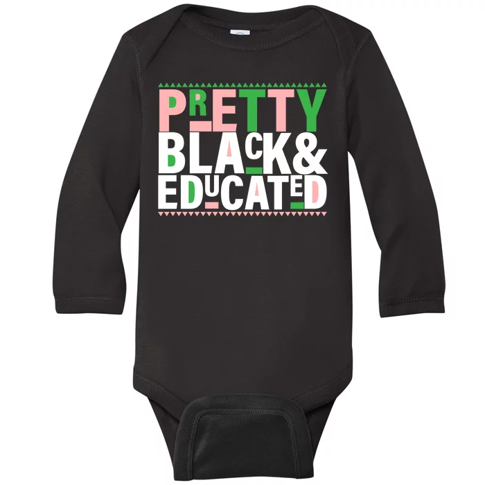 Pretty Black And Educated Baby Long Sleeve Bodysuit