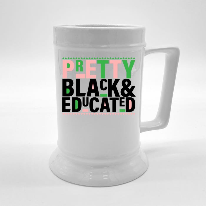 Pretty Black And Educated Front & Back Beer Stein