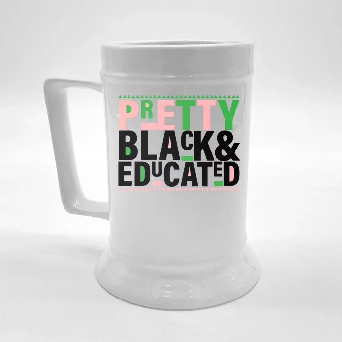 Pretty Black And Educated Front & Back Beer Stein