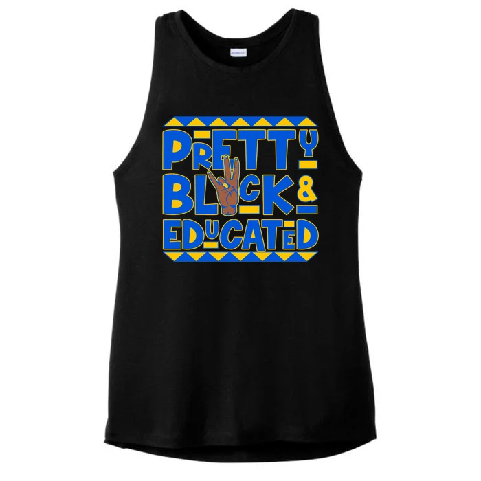 Pretty Black And Educated Sigma Gamma Rho Hand Sign Ladies Tri-Blend Wicking Tank