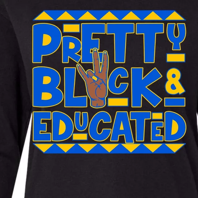 Pretty Black And Educated Sigma Gamma Rho Hand Sign Womens Cotton Relaxed Long Sleeve T-Shirt