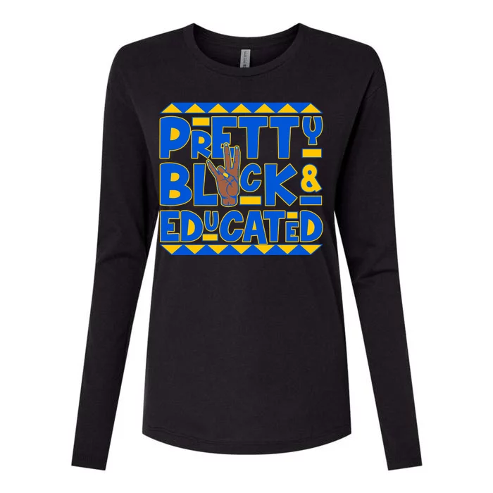 Pretty Black And Educated Sigma Gamma Rho Hand Sign Womens Cotton Relaxed Long Sleeve T-Shirt