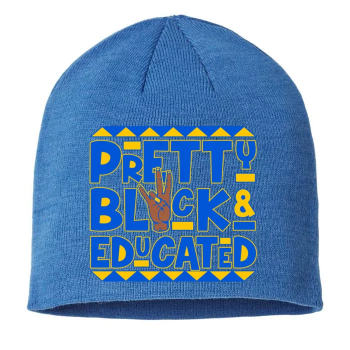 Pretty Black And Educated Sigma Gamma Rho Hand Sign 8 1/2in Sustainable Knit Beanie