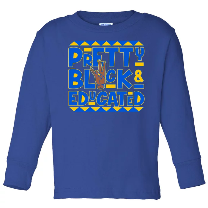 Pretty Black And Educated Sigma Gamma Rho Hand Sign Toddler Long Sleeve Shirt