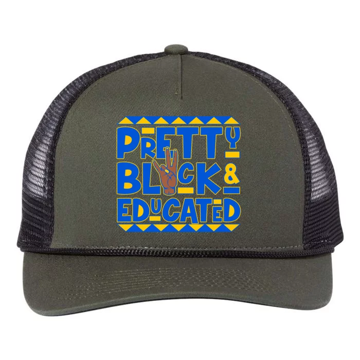 Pretty Black And Educated Sigma Gamma Rho Hand Sign Retro Rope Trucker Hat Cap