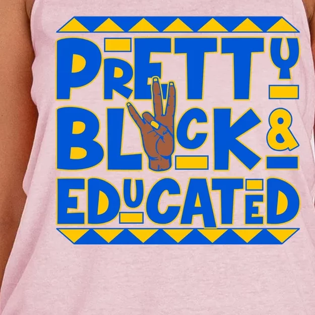 Pretty Black And Educated Sigma Gamma Rho Hand Sign Women's Knotted Racerback Tank