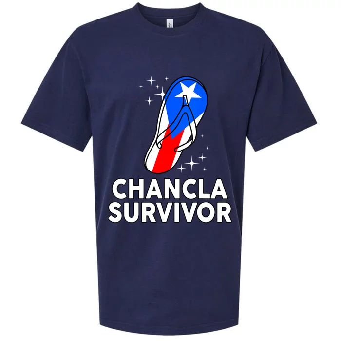 Puerto Rican Flag La Chancla Survivor Rico Hispanic Heritage Sueded Cloud Jersey T-Shirt