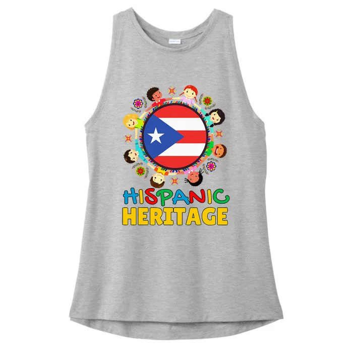 Puerto Rico Flag Boricua Pride Celebration Ladies Tri-Blend Wicking Tank