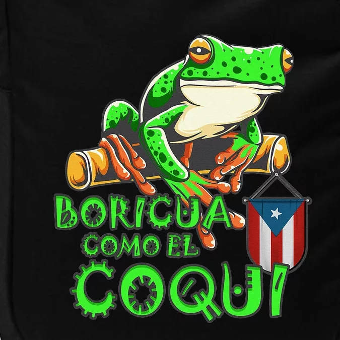 Puerto Rico Frog Puerto Rican Roots Coqui Taino Boricua Gift Impact Tech Backpack